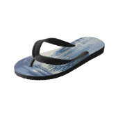 Abstract blauw en ivoor kinder teenslippers (Schuin)