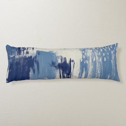 Abstract blauw en ivoor lichaamskussen (Achterkant)