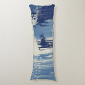 Abstract blauw en ivoor lichaamskussen (Voorkant Verticaal)