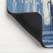 Abstract blauw en ivoor muismat (Hoek)