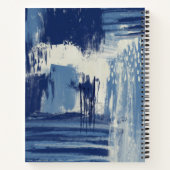 Abstract blauw en ivoor notitieboek (Achterkant)