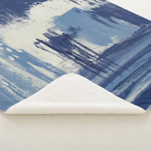 Abstract Blauw en Ivoor Sherpa Deken (3/4)