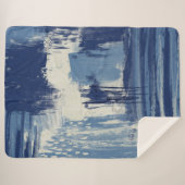 Abstract Blauw en Ivoor Sherpa Deken (Voorkant (horizontaal))