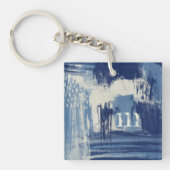 Abstract blauw en ivoor sleutelhanger (voorkant)