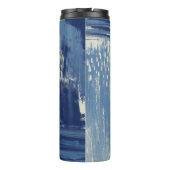 Abstract blauw en ivoor thermosbeker (Achterkant)