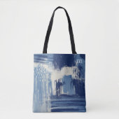 Abstract blauw en ivoor tote bag (Voorkant)