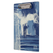 Abstract Blauw en Ivoorkleurig Klembord (Links)