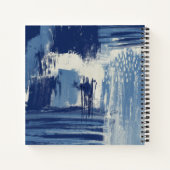 Abstract Blauw en Ivoorkleurig Notitieboek (Achterkant)