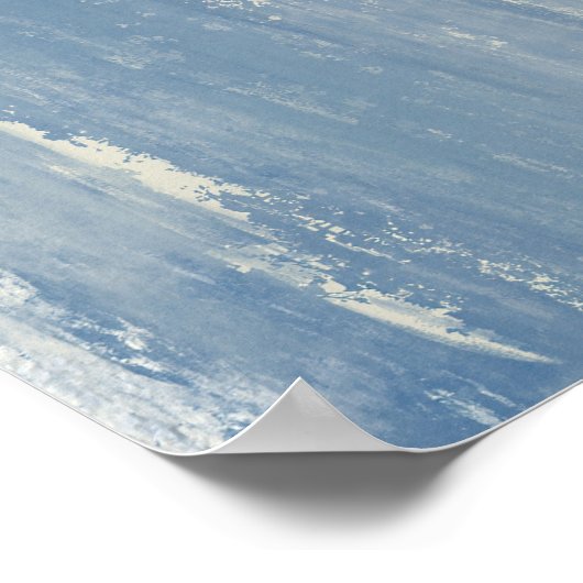 Abstract Blauw en Ivoorkleurig Poster (Hoek)