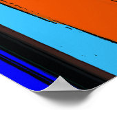 Abstract blauw en Oranje 930 - verticale strepen Poster (Hoek)