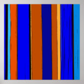Abstract blauw en Oranje 930 - verticale strepen Poster (Voorkant)