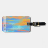 Abstract blauw en Oranje Bagagelabel (Voorkant horizontaal)