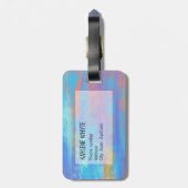 Abstract blauw en Oranje Bagagelabel (Achterkant verticaal)