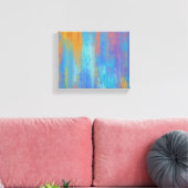 Abstract blauw en Oranje Canvas Afdruk (Insitu (Woonkamer))