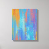 Abstract blauw en Oranje Canvas Afdruk (Voorkant)