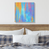Abstract blauw en Oranje Canvas Afdruk (Insitu (Slaapkamer))