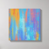 Abstract blauw en Oranje Canvas Afdruk (Voorkant)
