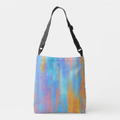 Abstract blauw en Oranje Crossbody Tas (Achterkant)
