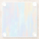 Abstract blauw en Oranje Glazen Onderzetter (Achterkant)