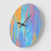 Abstract blauw en Oranje Grote Klok (Hoek)