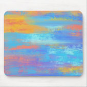 Abstract Blauw en Oranje Muismat (Voorkant)