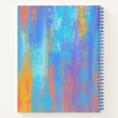 Abstract blauw en Oranje Notitieboek (Achterkant)