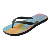 Abstract blauw en Oranje Teenslippers (Schuin)