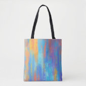 Abstract blauw en Oranje Tote Bag (Voorkant)