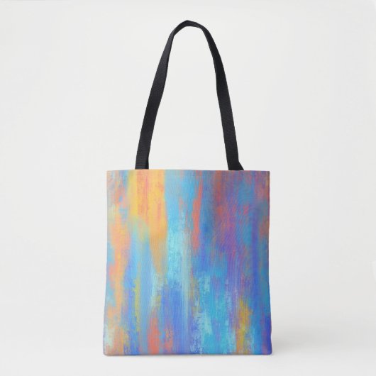 Abstract blauw en Oranje Tote Bag (Voorkant)