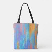 Abstract blauw en Oranje Tote Bag (Achterkant)