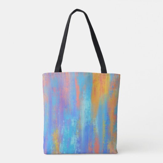 Abstract blauw en Oranje Tote Bag (Achterkant)