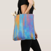 Abstract blauw en Oranje Tote Bag (Dichtbij)