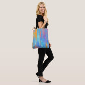 Abstract blauw en Oranje Tote Bag (Op model)