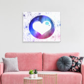 Abstract blauw en Paars ontwerp voor het hart van Canvas Afdruk (Insitu (Woonkamer))
