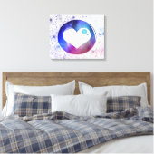 Abstract blauw en Paars ontwerp voor het hart van Canvas Afdruk (Insitu (Slaapkamer))