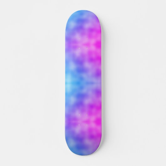 Abstract Blauw en Paarse Patroon Skateboard (Voorkant)
