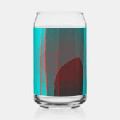 Abstract blauw en rood 709 blikvorm glas (Achterkant)
