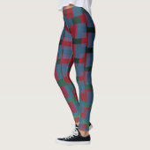 Abstract Blauw en Rood Patroon met Vierkanten Leggings (Links)