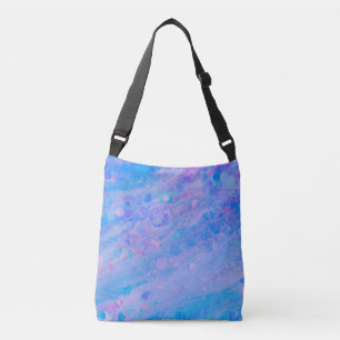 Abstract Blauw en Roze Bubble Mermaid Ocean Crossbody Tas