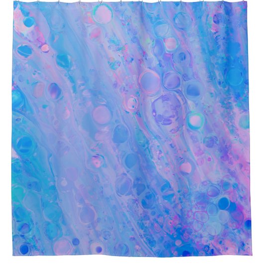 Abstract Blauw en Roze Bubble Mermaid Ocean Douchegordijn (Voorkant)