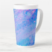 Abstract Blauw en Roze Bubble Mermaid Ocean Latte Mok (Rechterhoek)