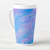 Abstract Blauw en Roze Bubble Mermaid Ocean Latte Mok (Linkerhoek)