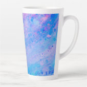 Abstract Blauw en Roze Bubble Mermaid Ocean Latte Mok (Rechts)