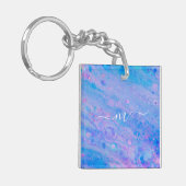 Abstract Blauw en Roze Bubble Mermaid Ocean Sleutelhanger (Voorkant Links)