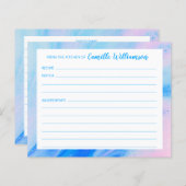 Abstract Blauw en Roze Gepersonaliseerde Ontvang K (Voorkant / Achterkant)