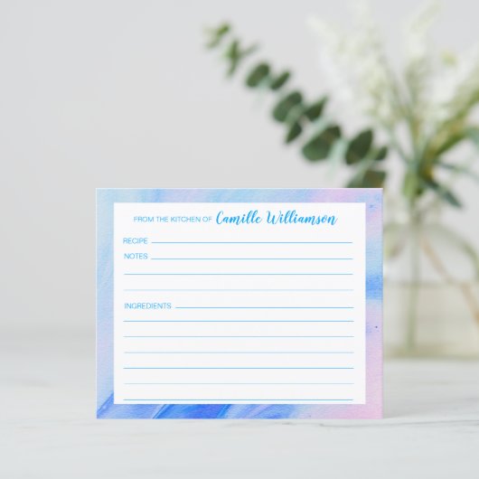 Abstract Blauw en Roze Gepersonaliseerde Ontvang K (Staand voorkant)