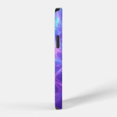 Abstract blauw en roze spiraalvormige fractal iPhone hoesje (Rechterkant)