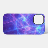 Abstract blauw en roze spiraalvormige fractal iPhone hoesje (Achterkant horizontaal)