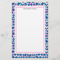 Abstract blauw en roze stip patroon