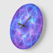 Abstract Blauw en Roze Zirly Fractal Grote Klok (Hoek)